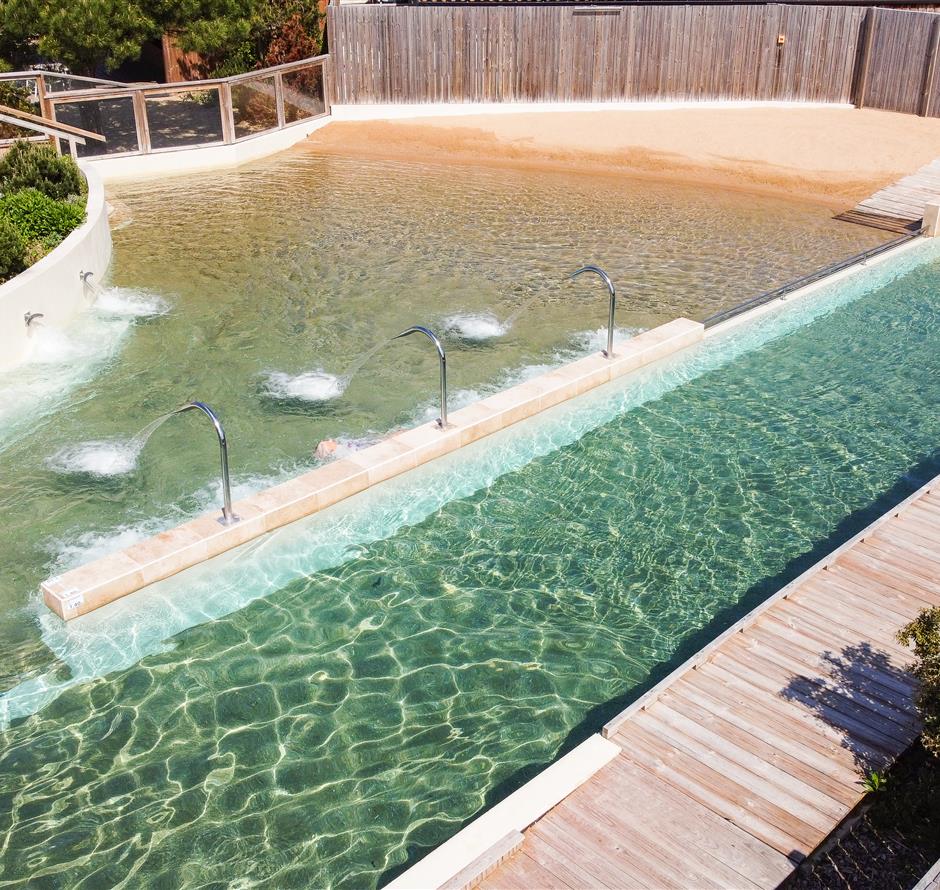 Lagune mit Whirlpoolbereich Campingplatz in der Vendée - Camping pomme de pin