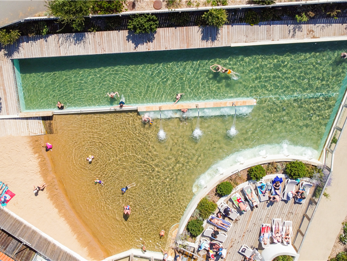 Campingplatz mit sandlagune und schwimmbahn st hilaire de riez