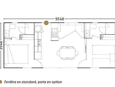 Grundriss Ferienhaus 4 Blumen 2 Schlafzimmer und 2 Badezimmer